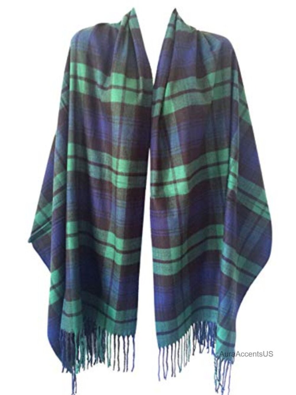 Oversized Scottish Tartan Plaid Cashmere Feel Shawl Wrap Scarf
